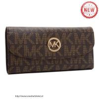 michael kors logo signature groot koffie portefeuilles Handtassen Winkels 405va379